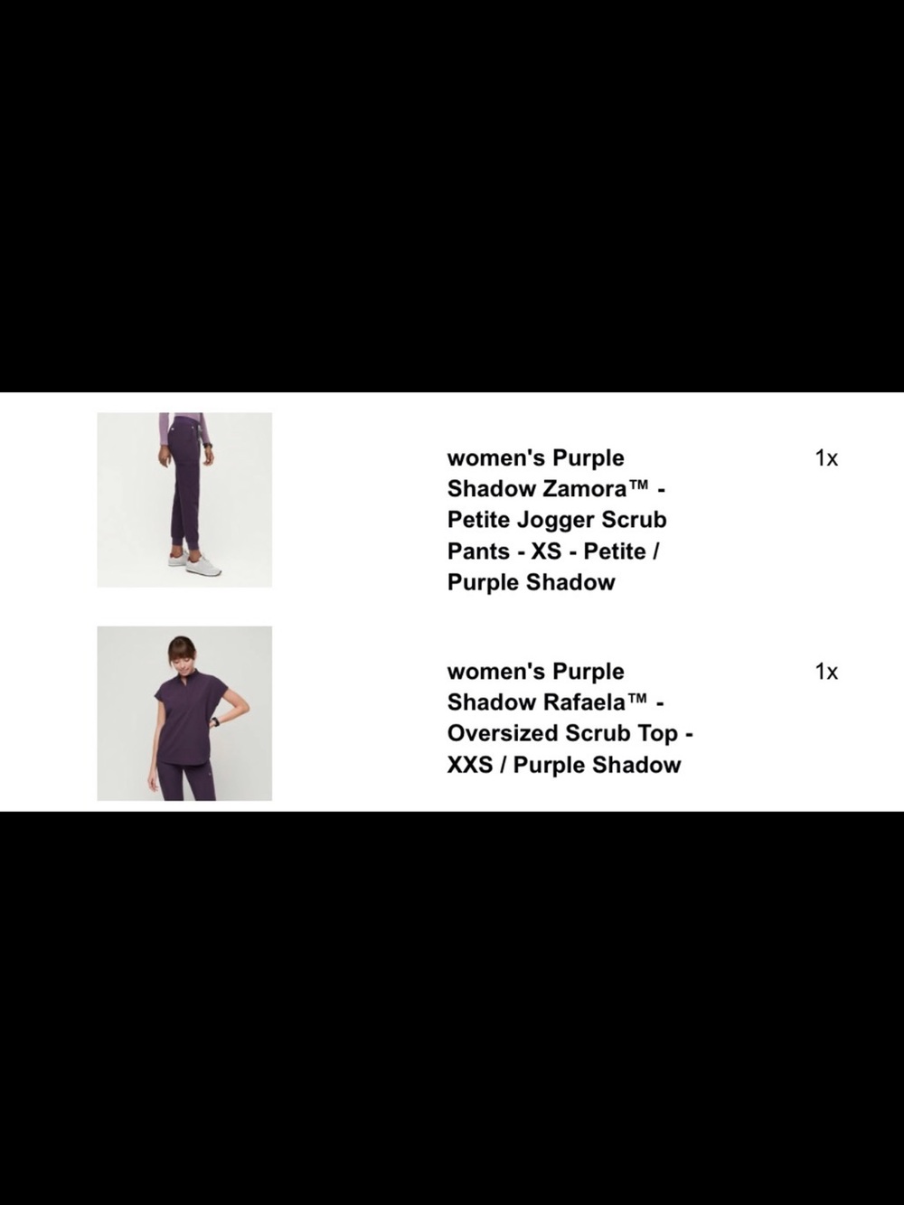 Purple Shadow Petite Scrub Set